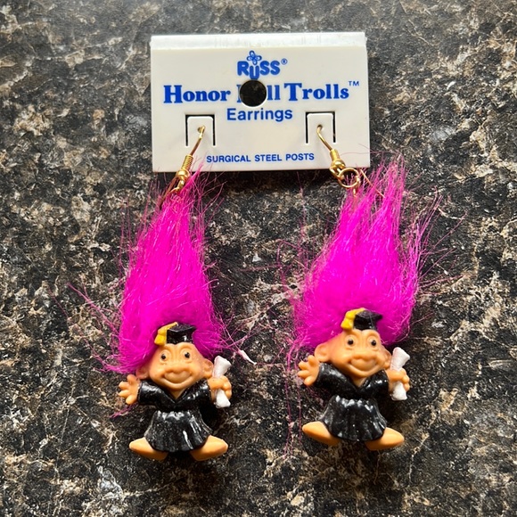 Original Russ Troll Graduation Earrings - Picture 1 of 1